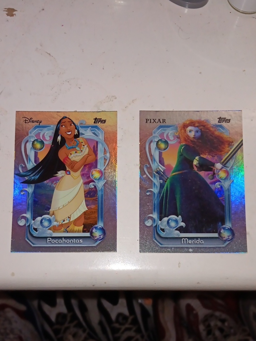 Disney Topps 2025 Pocahontas Holofoil 157 & Merida Holofoil 161